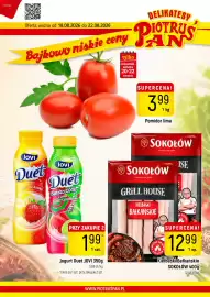 Delikatesy Piotruś Pan gazetka Strona 1: Jogurt Duet JOVI €1,99, Kiełbaski Bałkańskie SOKOŁÓW €12,99