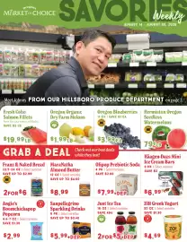 Market of Choice weekly ad week 33 Page 1: Olipop Prebiotic Soda €7,99, Zoi Greek Yogurt €4,69