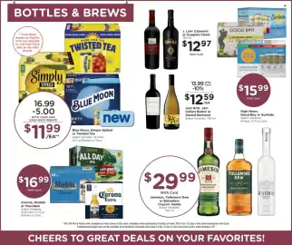 Kroger weekly ad week 34 Page 9: Corona, Modelo or Founders €16,99, Jameson, Tullamore Dew or Belvedere Organic Vodka €29,99