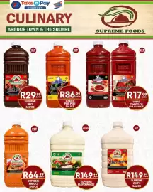 Take 'n Pay catalogue week 34 Page 49: Supreme BBQ Sauce €29,99, Chef's Secret Peri Peri Sauce €36,99
