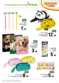 Volantino Spazio Conad | Scuola 2026 Pagina 11: Notebook Dogs Lebez €3,59, Penna flexi Lebez €1,99