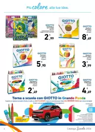 Volantino Spazio Conad | Scuola 2026 Pagina 2: Giotto pennarelli pet lovers €2,99, Giotto pastelli naturale €8,49