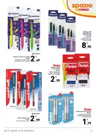 Volantino Spazio Conad | Scuola 2026 Pagina 23: Pentel Penne Roller Floatune €1,79, Penna Uniball Eye Osama €2,99