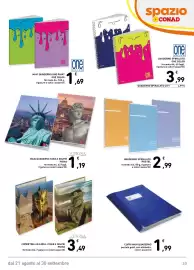 Volantino Spazio Conad | Scuola 2026 Pagina 33: Maxi quaderno take a selfie Pigna €1,19, Quaderno spiralato pastel €2,99