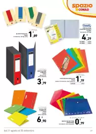 Volantino Spazio Conad | Scuola 2026 Pagina 37: Buste con bottone monocromo €0,79, Cartoncini intercalari Pigna €1,19