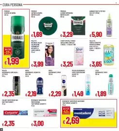Volantino Famila Pagina 20: Colgate dentifricio max €2,35, Proraso sapone da barba rinfrescante €1,69