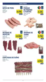 Catálogo Makro semana 34 Página 4: Bifes de peru metro chef €8,49, Pernas de frango c/costas metro chef €2,19