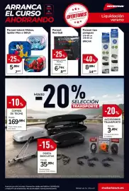 Catálogo MotorTown Página 6: Parasol lateral Mickey, Spider-Man o Stitch €5,99, Red Bull parasol lateral €6,74