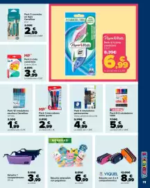Folleto Carrefour Página 11: Staedtler Pack 4 rotuladores permanentes €4,99, MP cinta correctora €3,99