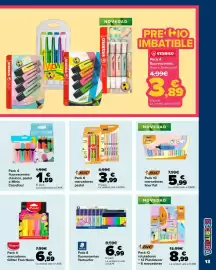 Folleto Carrefour Página 13: Bic pack 12 rotuladores + 12 plastidecor + 6 marcadores €8,99, Bic marcadores pastel €3,99