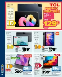 Folleto Carrefour Página 24: Tcl tablet 11 gen2 €159,00, Xiaomi Tablet Redmi Pad2 €179,00