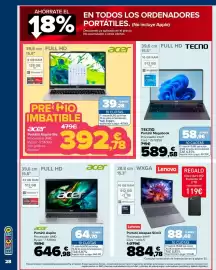 Folleto Carrefour Página 28: Tecno portátil megabook €589,58, Acer Portátil Aspire €646,98