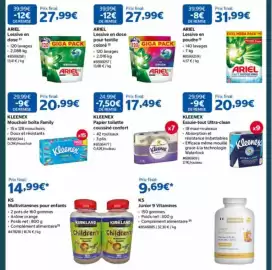 Catalogue Costco page 5: ARIEL Lessive en dose pour textile coloré €27,99, ARIEL Lessive en poudre €31,99