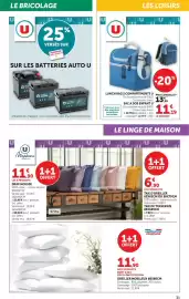 Catalogue Bi1 page 31: U Maison DRAP HOUSSE €11,90, OREILLER MOELLEUX 60X60CM €11,90