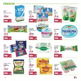 Volantino Futura Supermercati Pagina 2: Fiocchi di latte Bayernland senza lattosio €0,89, Muu Muu snack CAMEO €1,29