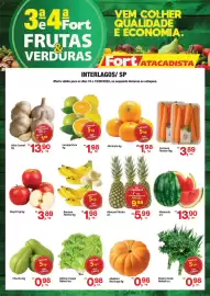Tabloide Fort Atacadista Página 1: De - moricote €1,98, De - banana nanica €1,98
