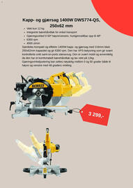 Montér kundeavis uke 34 Side 6: DeWalt kapp- og gjærsag 1400W DWS774-QS 250x62 mm €3.299,00