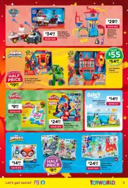 Toyworld catalogue Page 3: Bluey Water Squirters Assorted €14,99, Spidey Amazing Friends Water Webs €24,99