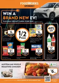 Foodworks catalogue week 34 Page 1: French Fries or Thins Chips €2,50, Nestlé Chocolate Block €3,75