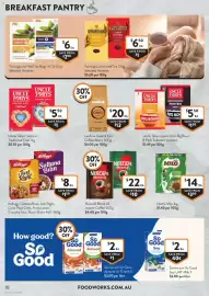 Foodworks catalogue week 34 Page 18: Nescafe Blend 43 Instant Coffee €22,00, Uncle Tobys Rolled Oats €5,50