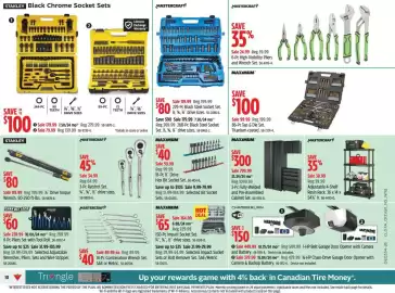 Canadian Tire flyer week 34 Page 10: Mastercraft 3-Pc Ratchet Set €34,99, Stanley 1/2" Drive Torque Wrench €119,99