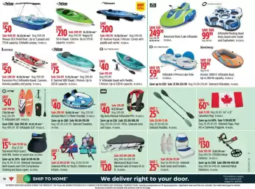Canadian Tire flyer week 34 Page 14: Intex Excursion Pro 2 Inflatable Kayak €349,99, Selected Paddles €29,99