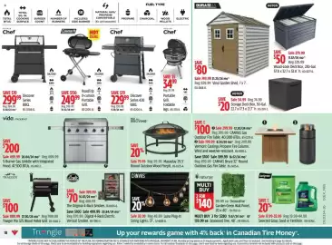 Canadian Tire flyer week 34 Page 18: For living round outdoor wood firepit €79,99, Traeger pro 575 wood pellet grill €899,99