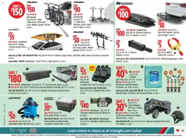Canadian Tire flyer week 34 Page 19: Motomaster Rooftop Cargo Box €599,99, Rubbermaid Action Packer €55,99