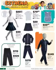 Folleto Chedraui Página 12: Simple fashion Falda escolar para niña €89,00, Simple fashion Batita para niña o niño €59,90