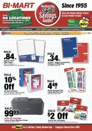 Bi-Mart weekly ad week 34 Page 1: All Avery Binders €13,49, Canon Pixma Wireless Printer €99,99