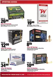 Bi-Mart weekly ad week 34 Page 10: Fiocchi 12 ga 9 Pellet Buckshot €12,99, Nosler 45-70 Whitetail Ammo €34,99