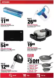 Bi-Mart weekly ad week 34 Page 27: Frigidaire microwave oven €54,99, Toastmaster stainless steel rotary waffle maker €19,99