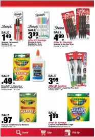 Bi-Mart weekly ad week 34 Page 3: Crayola 24 ct Crayons or Elmer's 4 oz School Glue €0,49