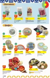 Folheto Auchan Página 12: Queijo Curado Castelões €5,99, Queijo Ovelha Auchan Curado Seia €8,99