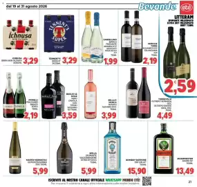 Volantino Eté Pagina 21: Garzellino bianco frizzante amabile €1,99, Baglio le Mole Nero d'Avola DOC Syrah Siciliano IGT €3,59