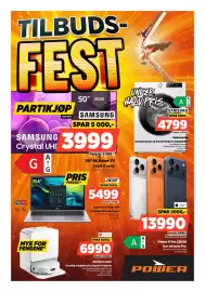 POWER kundeavis uke 34 Side 1: IPhone 17 Pro 256 GB €13.990,00, Samsung Vaskemaskin €4.799,00