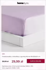 Home&You gazetka tydzień 34 Strona 10: Prześcieradło z mikrofibry z gumką home & you Micros 90x200x25 cm €29,99