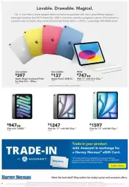 Harvey Norman catalogue Page 14: IPad Air 11" with M4 Chip €1.247,00, IPad mini 128GB €947,00