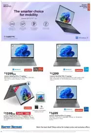 Harvey Norman catalogue Page 24: Lenovo IdeaPad Slim 3 Laptop €1.599,00, Lenovo IdeaPad 5x 2-in-1 Copilot+ PC €1.598,00