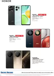 Harvey Norman catalogue Page 8: Honor X9D 256GB €627,00, HONOR Magic VS 512GB €2.599,00