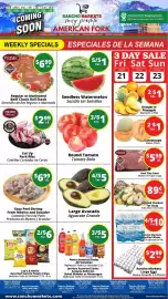 Rancho Markets weekly ad week 34 Page 1: Prime Meats Cut Up Pork Ribs €2,99, Large Avocado €5,00