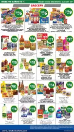 Rancho Markets weekly ad week 34 Page 3: Campirano Mesquite Charcoal Regular or Premium, Cloralen Assorted Bleach €8,00