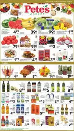 Pete's Fresh Market weekly ad week 34 Page 1: Nate's honey & comb €5,99, Sun Ray Bouquet €14,99