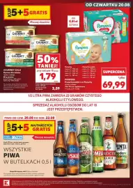 Kaufland gazetka tydzień 34 Strona 3: Wszystkie piwa w butelkach, Pampers Pieluchomajtki lub Pieluchy €69,99