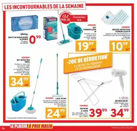 Catalogue Trafic semaine 34 page 14: LEIFHEIT HOUSSE MICRO DUO POWERCLEAN M €10,99, Kleenex BOITE DE MOUCHOIRS €0,99