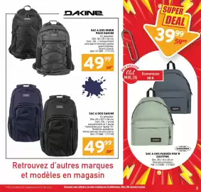 Catalogue Trafic semaine 34 page 3: DAKINE SAC A DOS €49,99, DAKINE SAC A DOS WNDR PACK €49,99