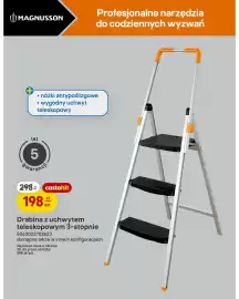 Castorama gazetka tydzień 34 Strona 27: Drabina z uchwytem teleskopowym Magnusson 3-stopnie €198,00