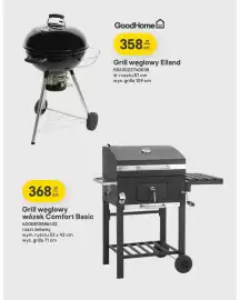 Castorama gazetka tydzień 34 Strona 3: Grill węglowy wózek Comfort Basic €368,00, Grill węglowy GoodHome Elland €358,00