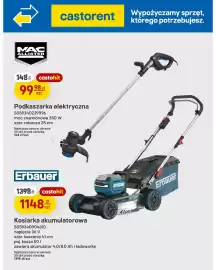 Castorama gazetka tydzień 34 Strona 8: Podkaszarka elektryczna Mac Allister €99,98, Kosiarka akumulatorowa Erbauer €1.148,00