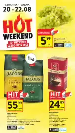 Intermarche gazetka tydzień 34 Strona 4: Winogrono białe luz €5,99, Kawa ziarnista JACOBS wybrane rodzaje €55,99